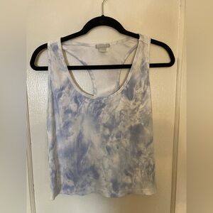 Forever 21+ Crop Top Racerback Tank, Blue/White Tie-Dye, Womens 1XL